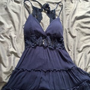 Baby doll dress with lace back detail